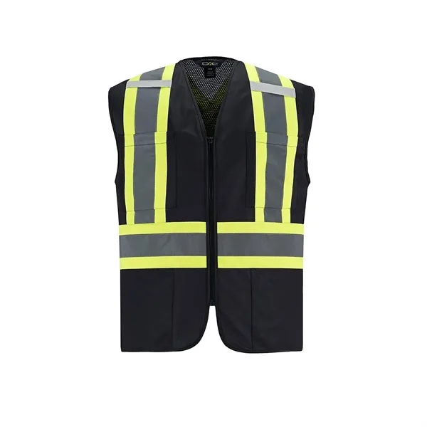 Men's Hi-Vis Zipper Front Vest - Men's Hi-Vis Zipper Front Vest - Image 3 of 4