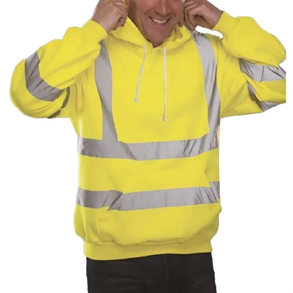 Class 3 High Vis Reflective Safety Workwear Hoodie Pullover - Class 3 High Vis Reflective Safety Workwear Hoodie Pullover - Image 4 of 4