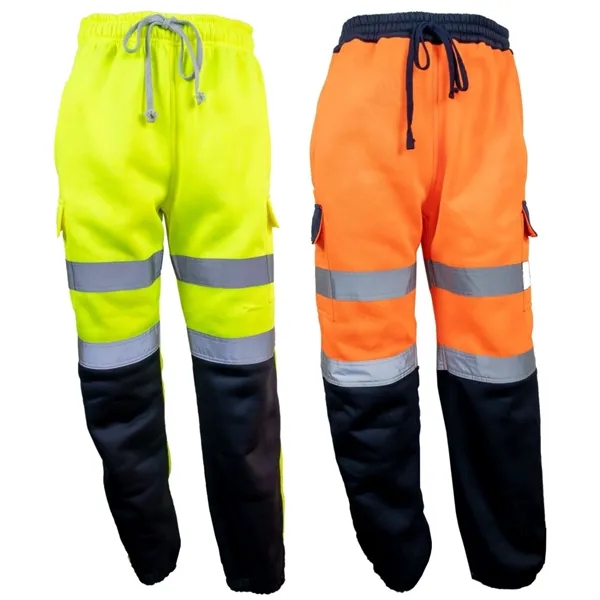 Hi Vis Safety Sweatpants Class E Reflective Tape Joggers - Hi Vis Safety Sweatpants Class E Reflective Tape Joggers - Image 0 of 3