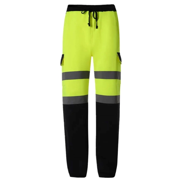 Hi Vis Safety Sweatpants Class E Reflective Tape Joggers - Hi Vis Safety Sweatpants Class E Reflective Tape Joggers - Image 1 of 3