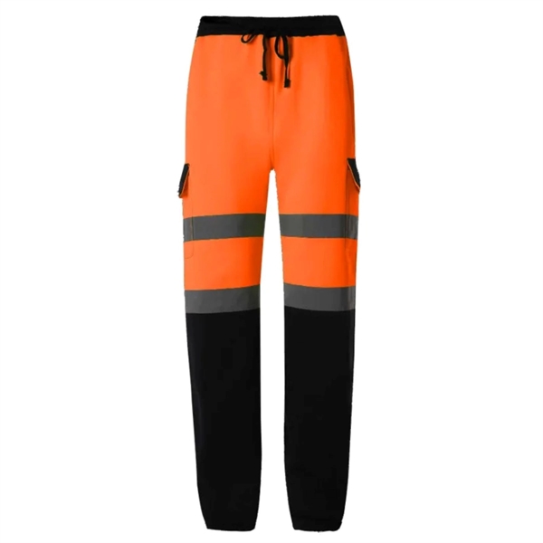 Hi Vis Safety Sweatpants Class E Reflective Tape Joggers - Hi Vis Safety Sweatpants Class E Reflective Tape Joggers - Image 3 of 3