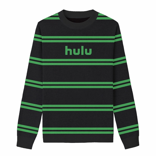 Custom Cotton Blend Jacquard Striped Logo Sweater - Custom Cotton Blend Jacquard Striped Logo Sweater - Image 0 of 5