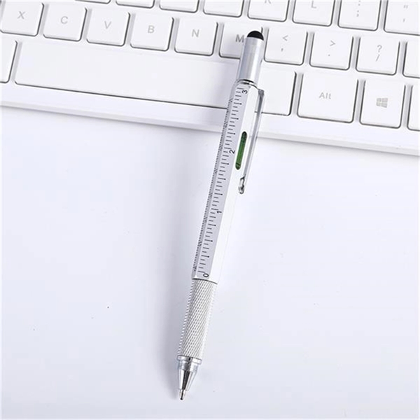 Protable Metal Multi tool Pen 6-in-1 Stylus Pen Ruler - Protable Metal Multi tool Pen 6-in-1 Stylus Pen Ruler - Image 2 of 3