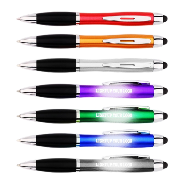 Logo Light Up Ballpoint Pen with Stylus - Logo Light Up Ballpoint Pen with Stylus - Image 2 of 2