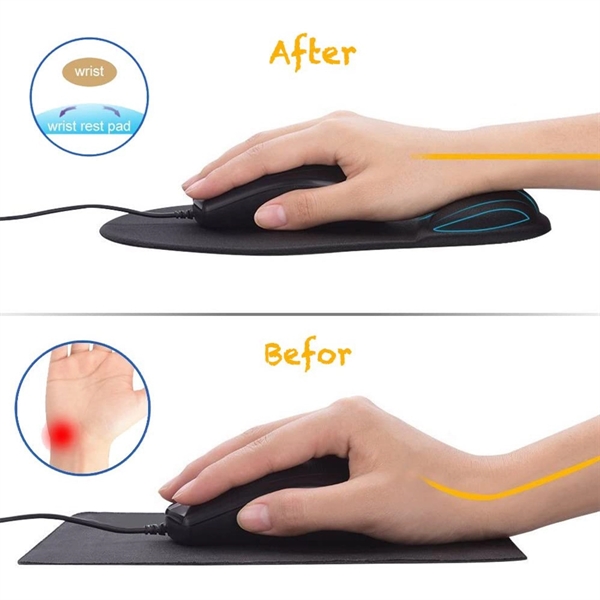 Office Mousepad with Gel Wrist Support - Office Mousepad with Gel Wrist Support - Image 2 of 2