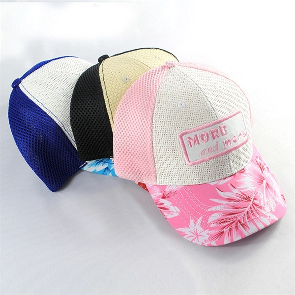 Trucker Cap 6 Panel Mesh Back, SnapBack, straw front - Trucker Cap 6 Panel Mesh Back, SnapBack, straw front - Image 2 of 2