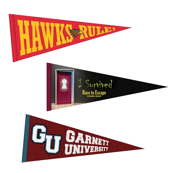4" x 10" Custom Printed Soft Felt Pennant - 4" x 10" Custom Printed Soft Felt Pennant - Image 3 of 9