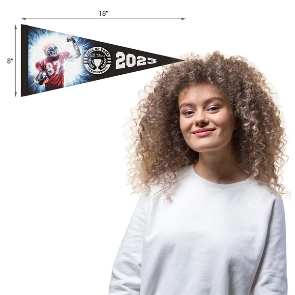 8" x 18" Custom Printed Soft Felt Pennant - 8" x 18" Custom Printed Soft Felt Pennant - Image 7 of 9