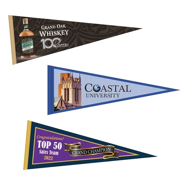 9" x 24" Custom Printed Soft Felt Pennant - 9" x 24" Custom Printed Soft Felt Pennant - Image 3 of 9