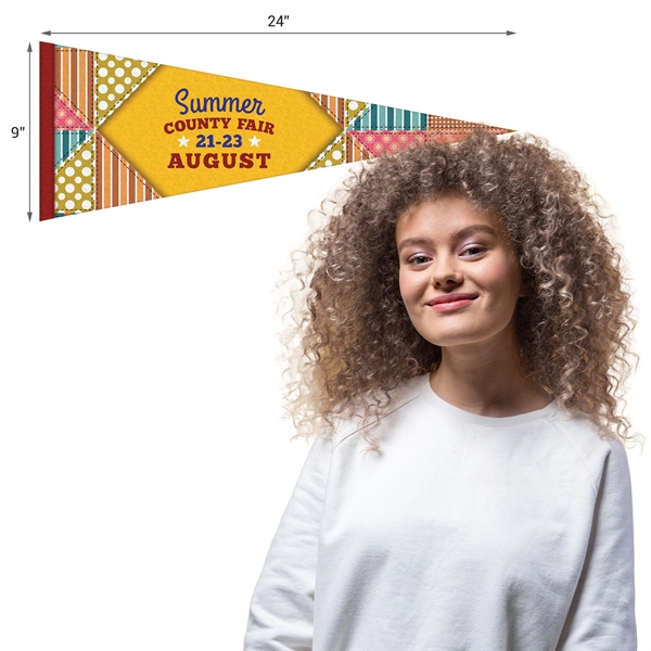9" x 24" Custom Printed Soft Felt Pennant - 9" x 24" Custom Printed Soft Felt Pennant - Image 7 of 9