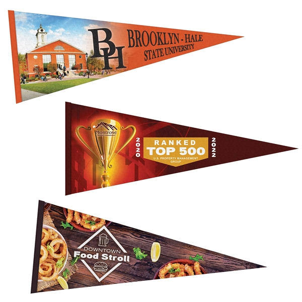 12" x 30" Custom Printed Soft Felt Pennant - 12" x 30" Custom Printed Soft Felt Pennant - Image 3 of 9
