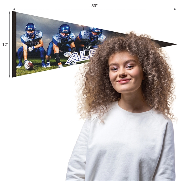 12" x 30" Custom Printed Soft Felt Pennant - 12" x 30" Custom Printed Soft Felt Pennant - Image 7 of 9