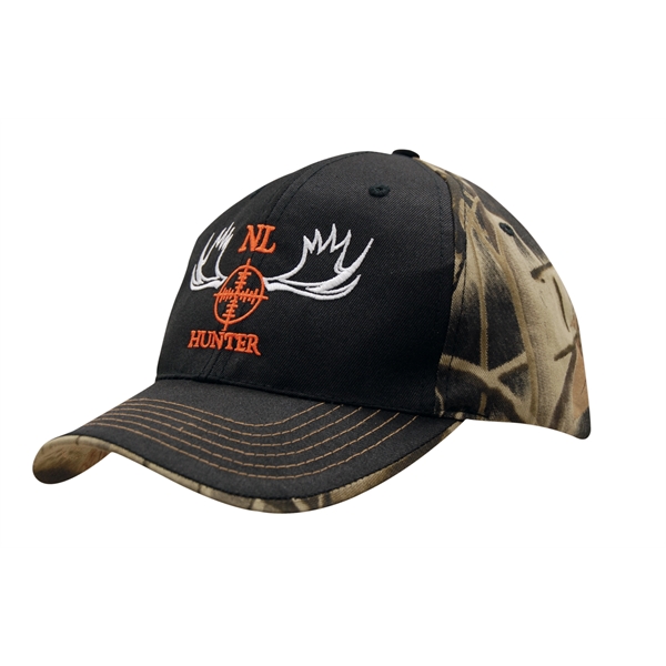 Leaf Print Camouflage Cap with Plain Colour Front & Peak-Top - Leaf Print Camouflage Cap with Plain Colour Front & Peak-Top - Image 0 of 0