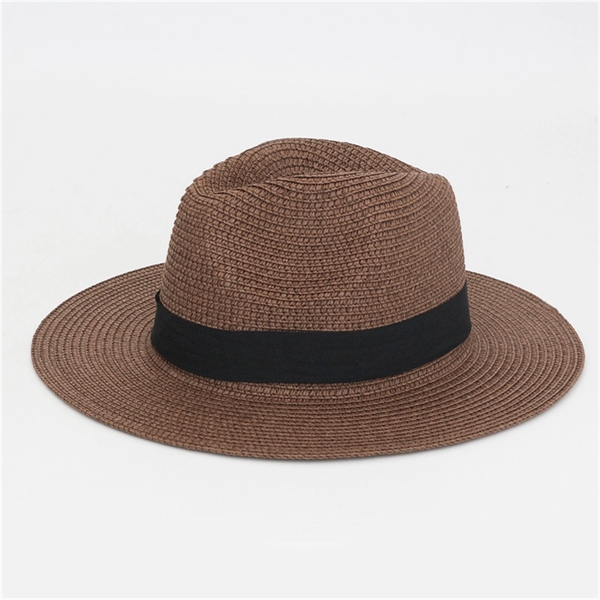 Wide Brim Straw Panama Roll up Hat - Wide Brim Straw Panama Roll up Hat - Image 5 of 6