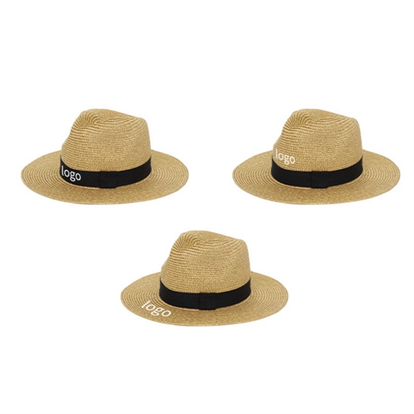 Wide Brim Straw Panama Roll up Hat - Wide Brim Straw Panama Roll up Hat - Image 1 of 6