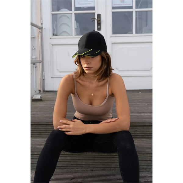 Brushed Heavy Cotton Cap with Hi-Vis Laminated Two-Tone Peak - Brushed Heavy Cotton Cap with Hi-Vis Laminated Two-Tone Peak - Image 2 of 2