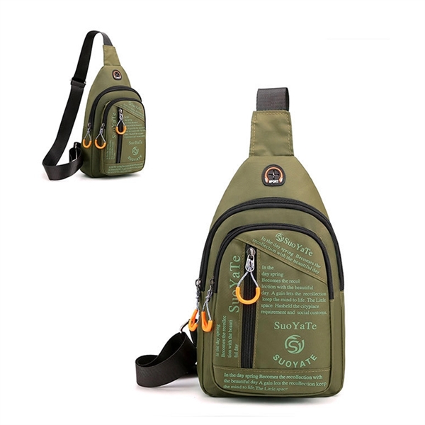 Nylon Sling Backpack Crossbody Chest Shoulder Bag - Nylon Sling Backpack Crossbody Chest Shoulder Bag - Image 3 of 5
