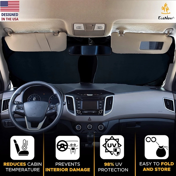 Custom Durable Car Windshield Sun Shade Visor - Custom Durable Car Windshield Sun Shade Visor - Image 2 of 5