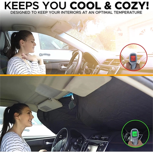 Custom Durable Car Windshield Sun Shade Visor - Custom Durable Car Windshield Sun Shade Visor - Image 3 of 5