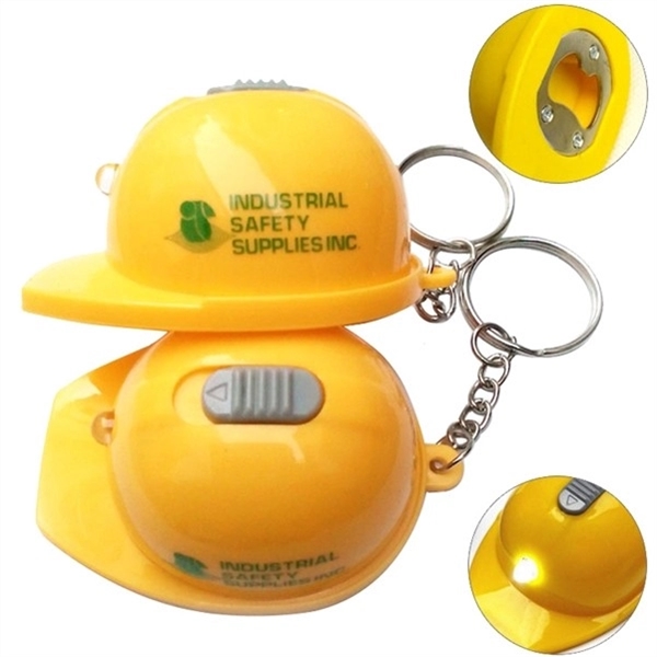 Construction Hat Shaped Led Bottle Opener Key chain - Construction Hat Shaped Led Bottle Opener Key chain - Image 2 of 2