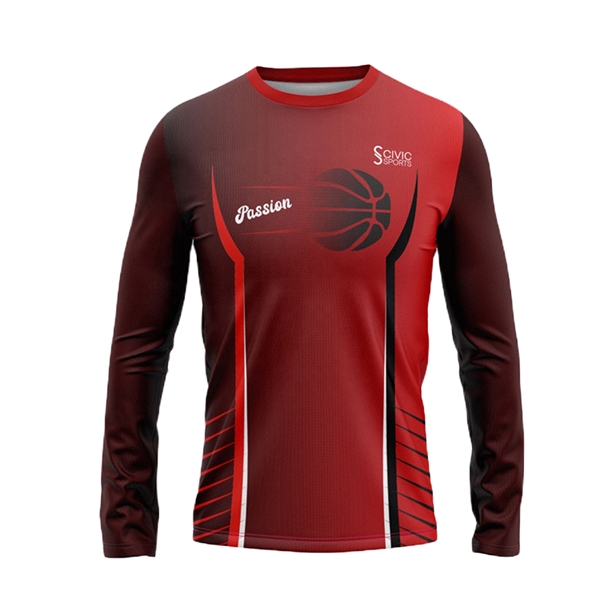 Polyester Tee with Long Sleeves and Imprint - Polyester Tee with Long Sleeves and Imprint - Image 7 of 7