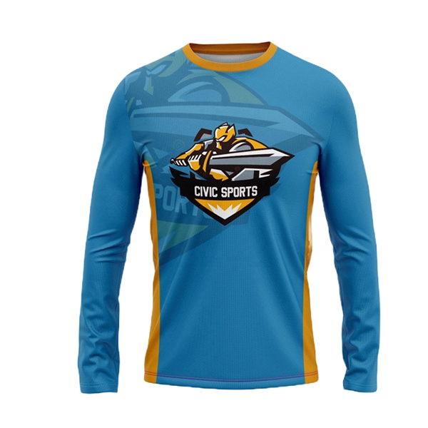 Polyester Tee with Long Sleeves and Imprint - Polyester Tee with Long Sleeves and Imprint - Image 2 of 7