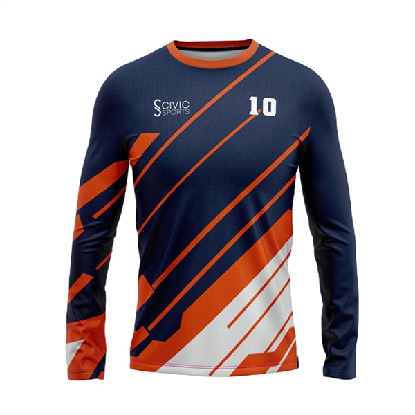 Polyester Tee with Long Sleeves and Imprint - Polyester Tee with Long Sleeves and Imprint - Image 4 of 7