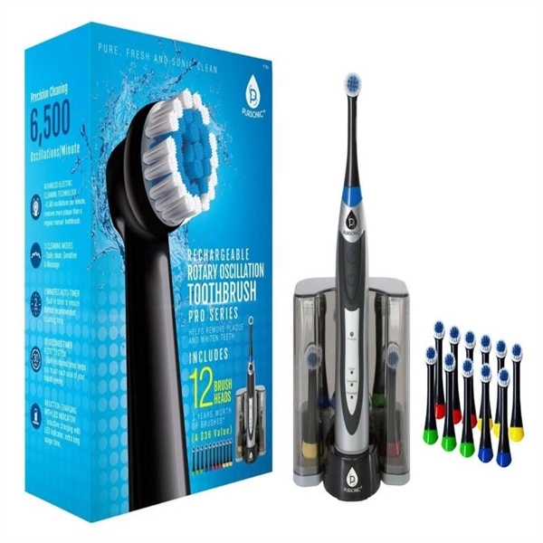 Pursonic Rechargeable Rotary Toothbrush with Bonus 12 Heads - Pursonic Rechargeable Rotary Toothbrush with Bonus 12 Heads - Image 0 of 0