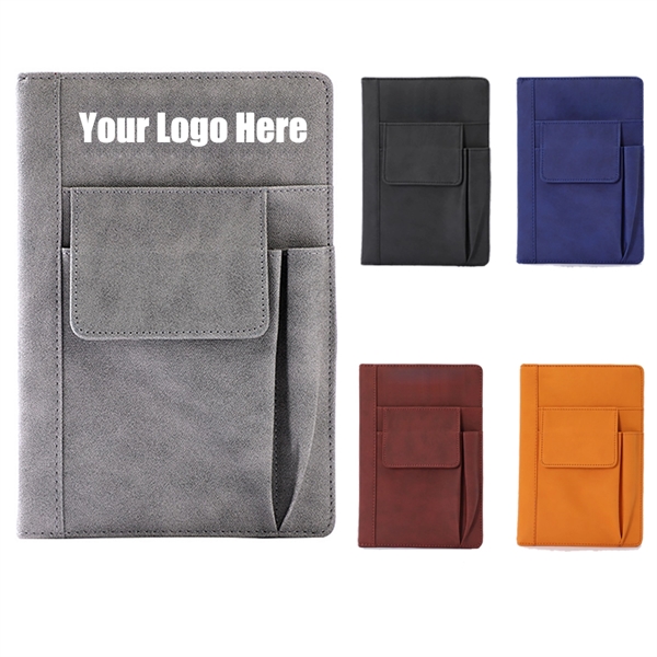 Multi-Function Business A5 Notebook With Phone Pocket - Multi-Function Business A5 Notebook With Phone Pocket - Image 0 of 6