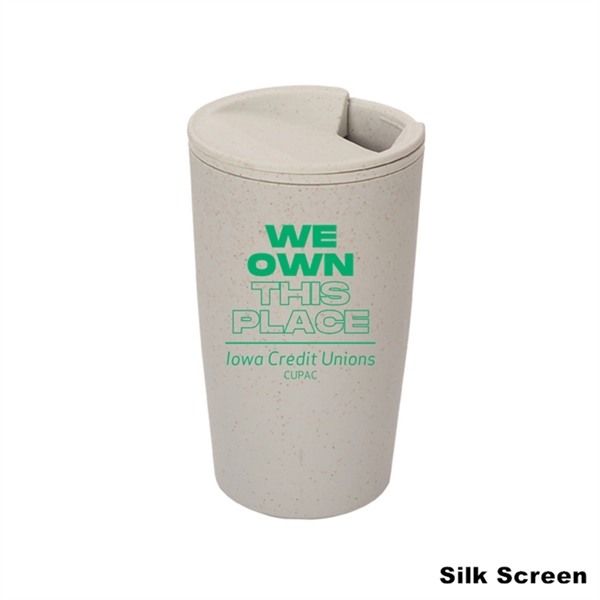 Biodegradable Wheat Straw Fiber Coffee Cup With Screw Lid - Biodegradable Wheat Straw Fiber Coffee Cup With Screw Lid - Image 2 of 6