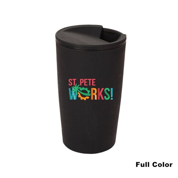 Biodegradable Wheat Straw Fiber Coffee Cup With Screw Lid - Biodegradable Wheat Straw Fiber Coffee Cup With Screw Lid - Image 3 of 6