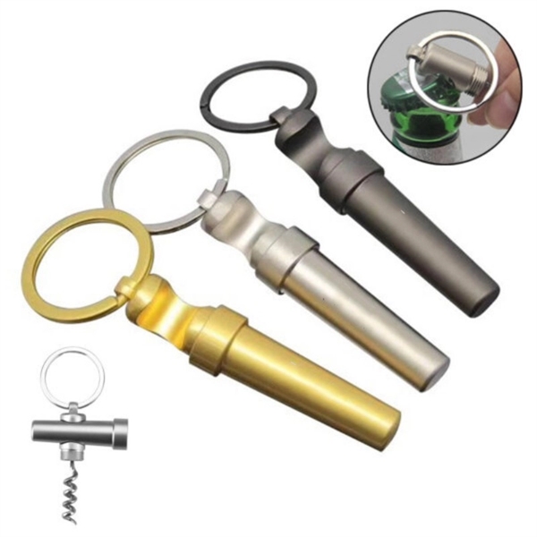Wine Bottle Opener With Key Ring - Wine Bottle Opener With Key Ring - Image 0 of 4