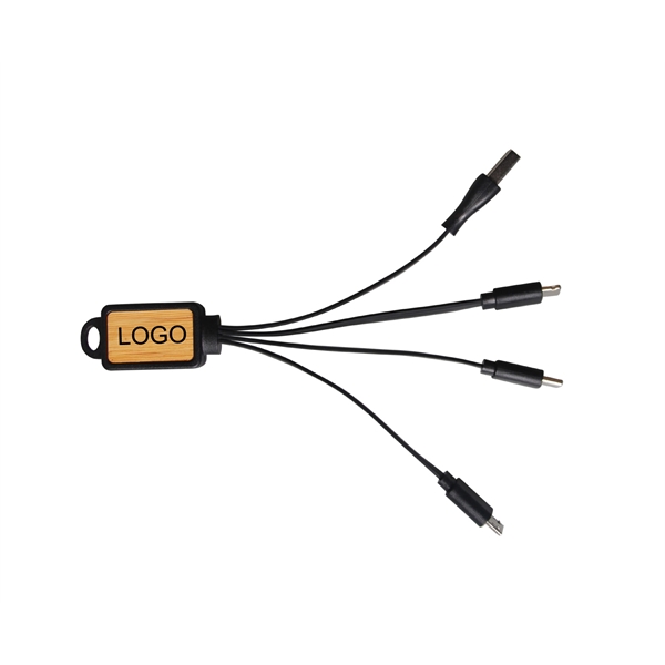 Bamboo Finish 3-in 1 Charging Cable - Bamboo Finish 3-in 1 Charging Cable - Image 2 of 4