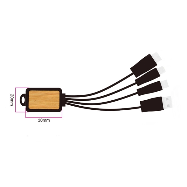 Bamboo Finish 3-in 1 Charging Cable - Bamboo Finish 3-in 1 Charging Cable - Image 4 of 4