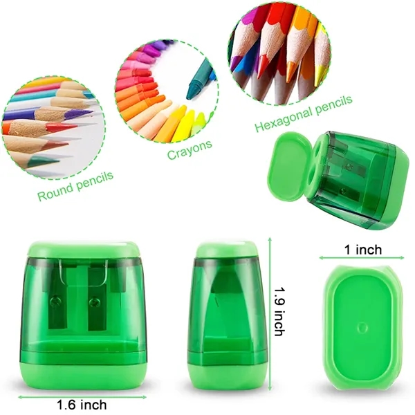 Dual Holes Pencil Sharpener with Lid - Dual Holes Pencil Sharpener with Lid - Image 1 of 2
