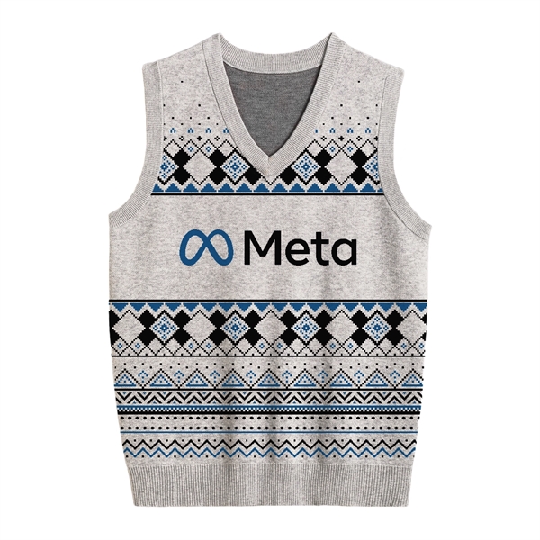 Custom Jacquard Logo Fair Isle Sweater Vest - Custom Jacquard Logo Fair Isle Sweater Vest - Image 2 of 3