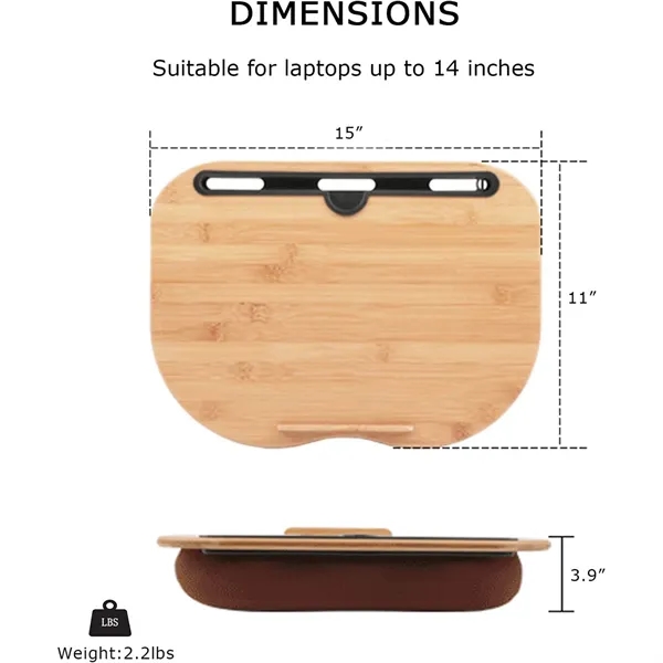 Bamboo Platform Portable Lap Desk with Pillow Cushion - Bamboo Platform Portable Lap Desk with Pillow Cushion - Image 1 of 6
