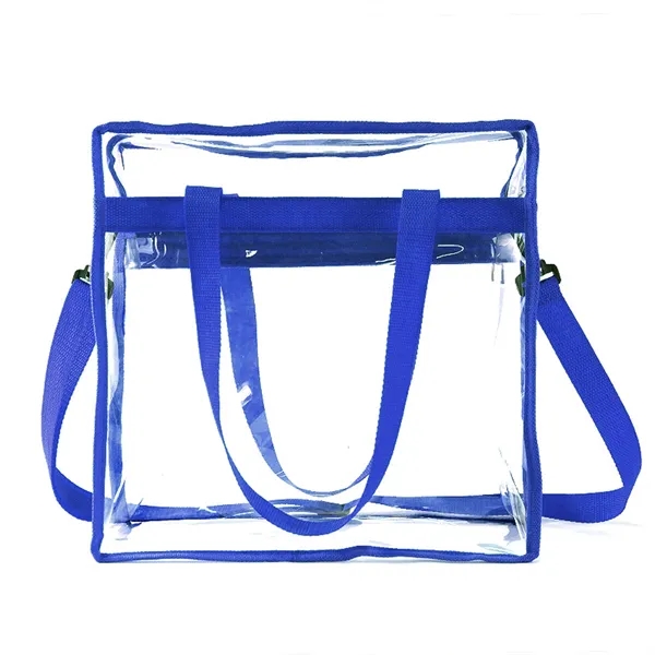 Clear Tote Bag with Zipper and Adjustable Strap - Clear Tote Bag with Zipper and Adjustable Strap - Image 4 of 9
