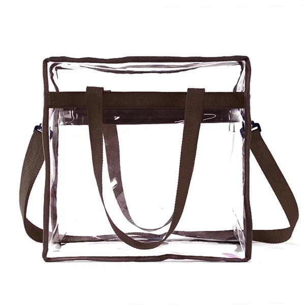 Clear Tote Bag with Zipper and Adjustable Strap - Clear Tote Bag with Zipper and Adjustable Strap - Image 5 of 9