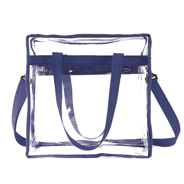 Clear Tote Bag with Zipper and Adjustable Strap - Clear Tote Bag with Zipper and Adjustable Strap - Image 6 of 9