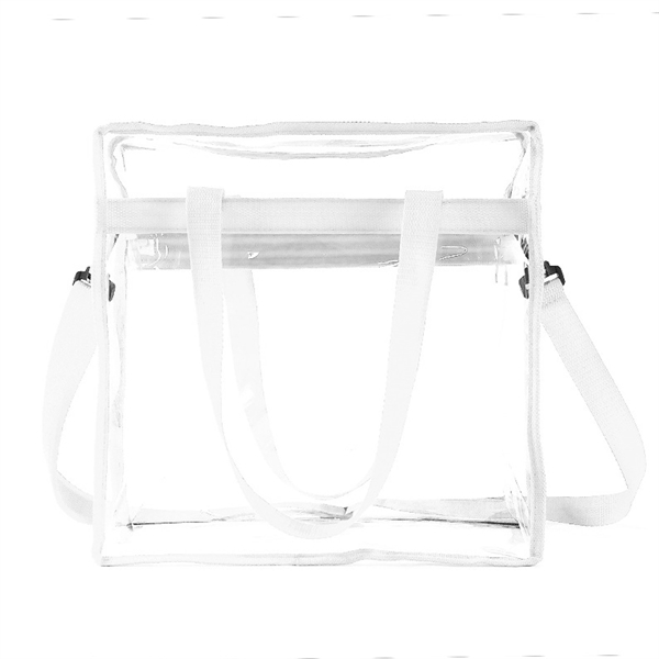 Clear Tote Bag with Zipper and Adjustable Strap - Clear Tote Bag with Zipper and Adjustable Strap - Image 8 of 9