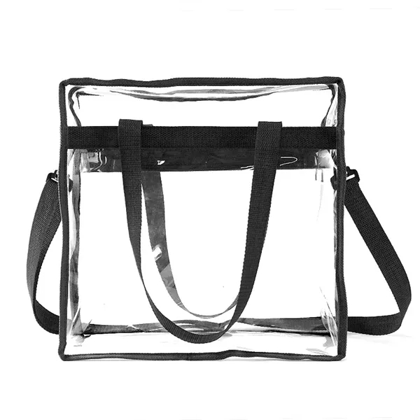Clear Tote Bag with Zipper and Adjustable Strap - Clear Tote Bag with Zipper and Adjustable Strap - Image 9 of 9