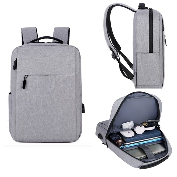 Laptop Backpack With Charger Port - Laptop Backpack With Charger Port - Image 1 of 4