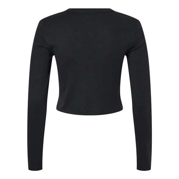 BELLA + CANVAS Women's Micro Rib Long Sleeve Baby Tee - BELLA + CANVAS Women's Micro Rib Long Sleeve Baby Tee - Image 4 of 10