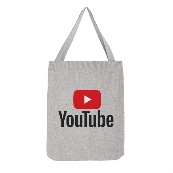 Custom Jacquard Cotton Blend Knitted Logo Tote Bag - Custom Jacquard Cotton Blend Knitted Logo Tote Bag - Image 0 of 3