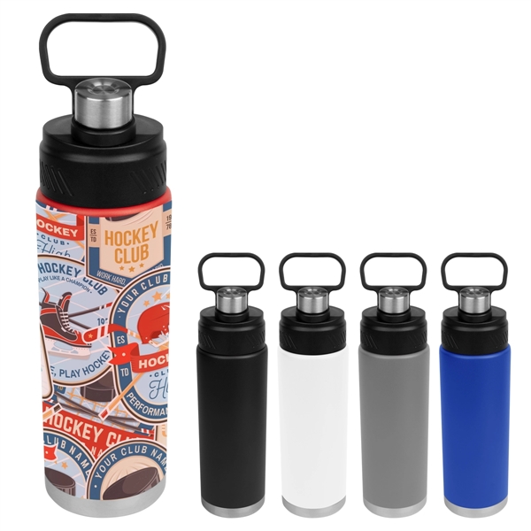 24 Oz. Full Color Stainless Steel Leighton Bottle - 24 Oz. Full Color Stainless Steel Leighton Bottle - Image 0 of 5