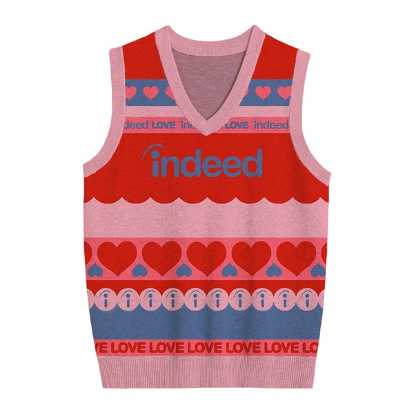 Custom Jacquard Cotton Blend Valentine's Day Sweater Vest - Custom Jacquard Cotton Blend Valentine's Day Sweater Vest - Image 0 of 7