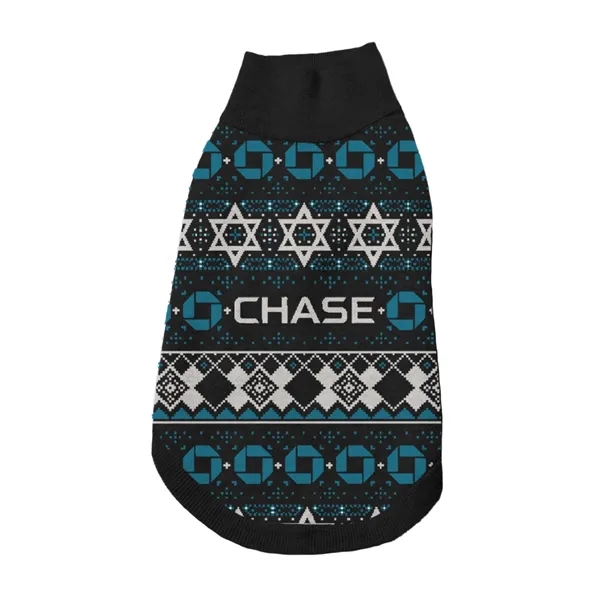 Custom Jacquard Cotton Blend Hanukkah Pet Sweater - Custom Jacquard Cotton Blend Hanukkah Pet Sweater - Image 2 of 7