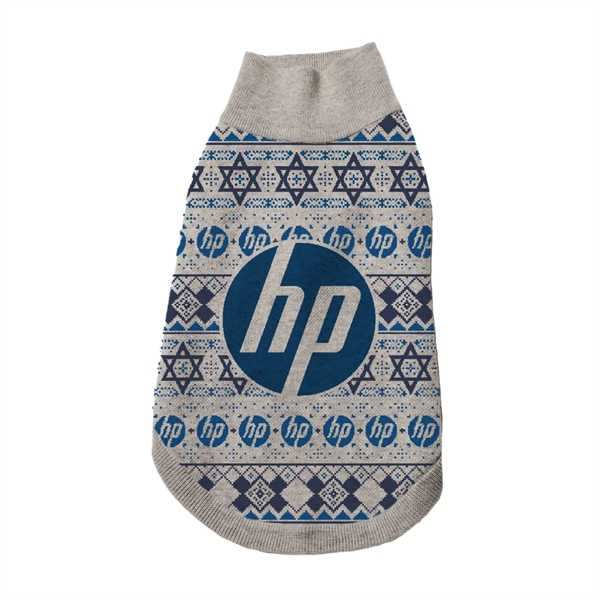 Custom Jacquard Cotton Blend Hanukkah Pet Sweater - Custom Jacquard Cotton Blend Hanukkah Pet Sweater - Image 4 of 7