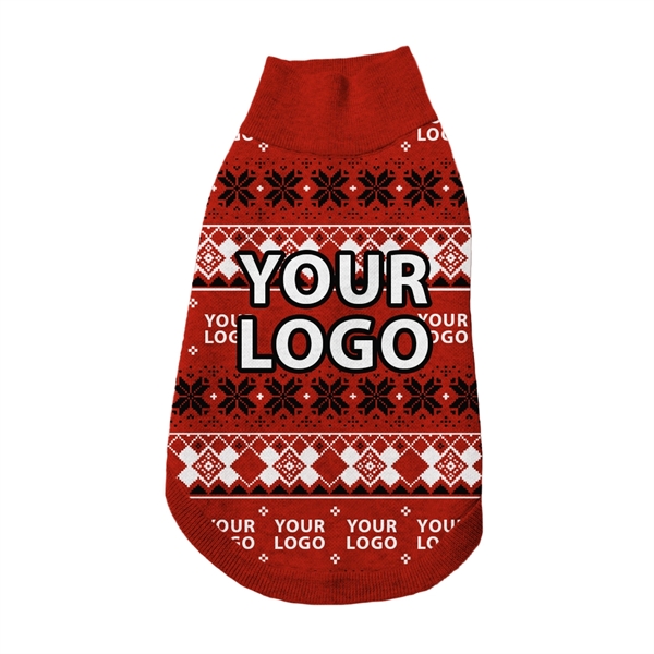 Custom Jacquard Cotton Blend Ugly Christmas Pet Sweater - Custom Jacquard Cotton Blend Ugly Christmas Pet Sweater - Image 5 of 7